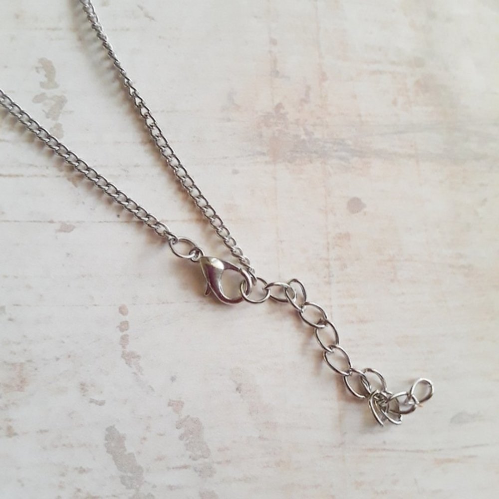 Puff Heart Pendant Dainty Silver Necklace - Picture 5 of 6
